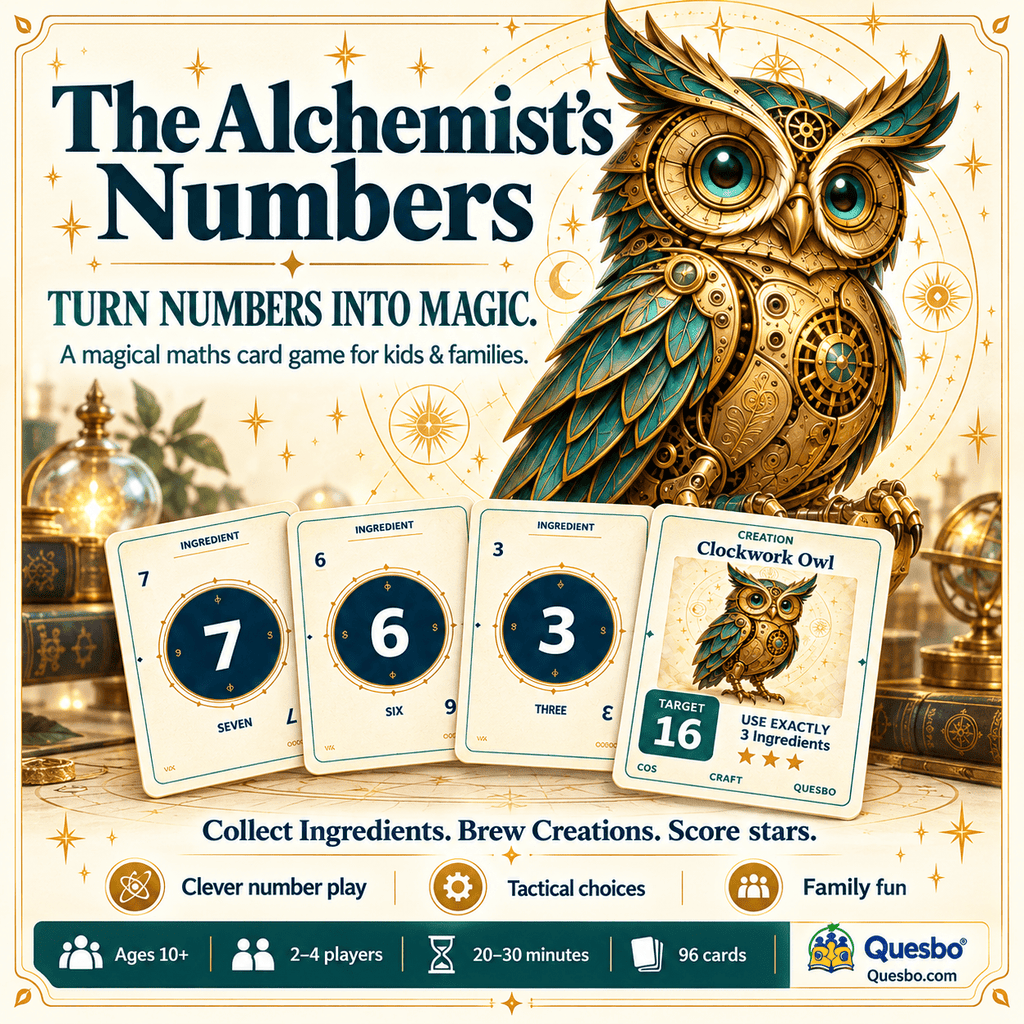 The Alchemist’s Numbers – Family Maths Card Game | Ages 10+ - Quesbo