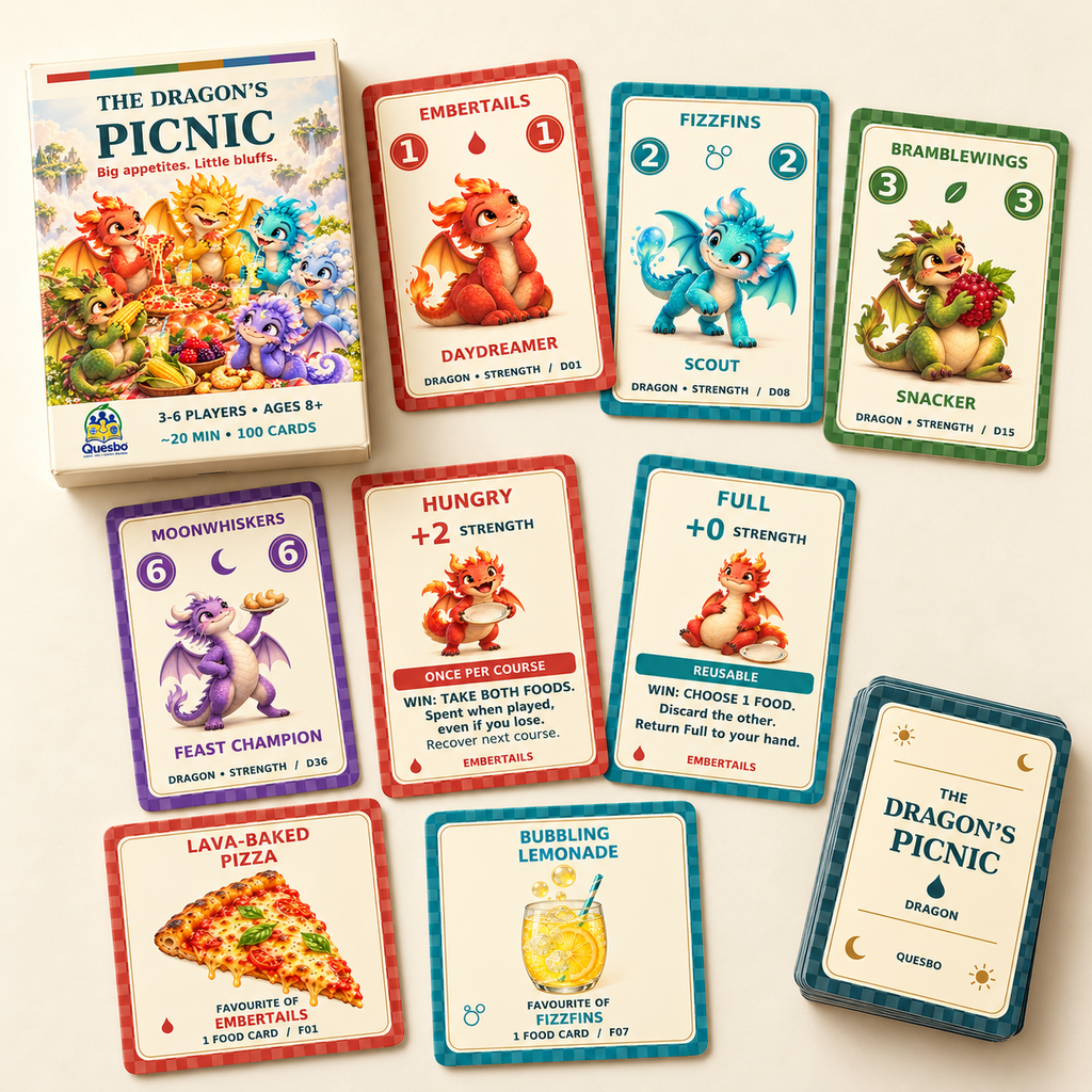 The Dragon’s Picnic | Family Card Game Ages 8+ - Quesbo