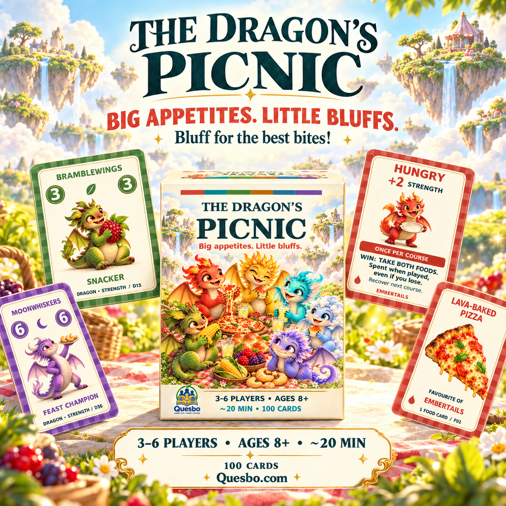 The Dragon’s Picnic | Family Card Game Ages 8+ - Quesbo