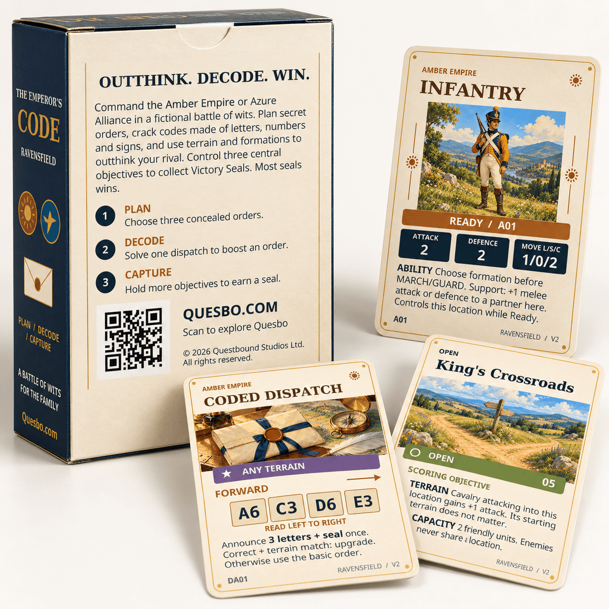 The Emperor’s Code – The Battle of Ravensfield | Family Strategy Card Game - Quesbo