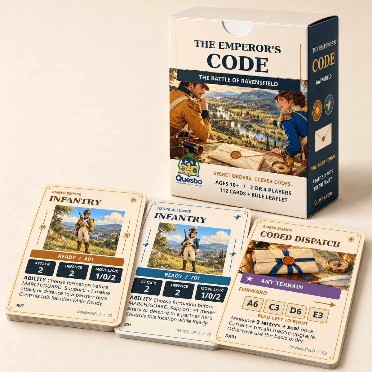 The Emperor’s Code – The Battle of Ravensfield | Family Strategy Card Game - Quesbo