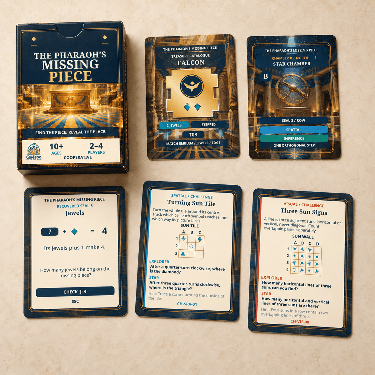 The Pharaoh’s Missing Piece – Egyptian Mystery Card Game | Ages 10+ - Quesbo
