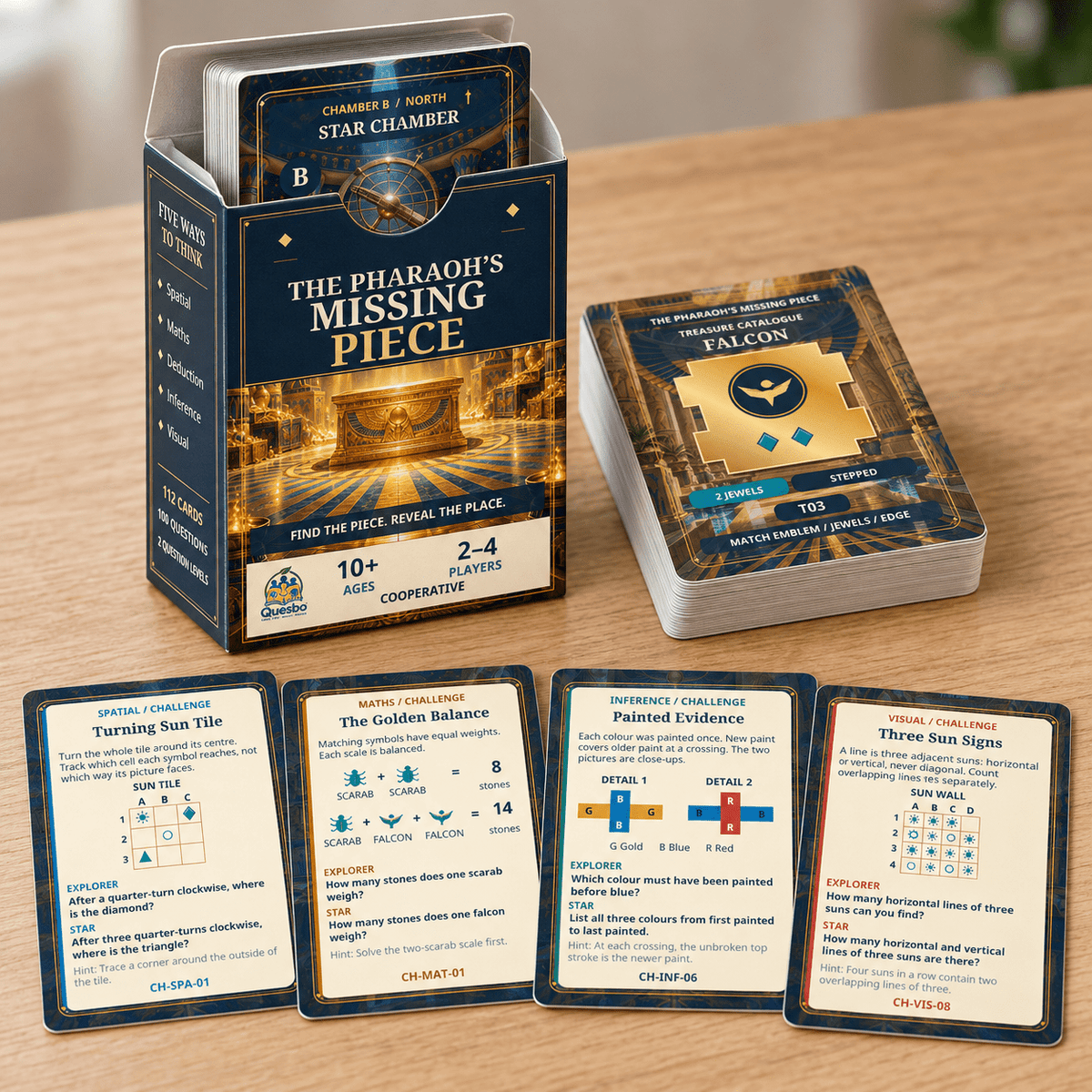 The Pharaoh’s Missing Piece – Egyptian Mystery Card Game | Ages 10+ - Quesbo