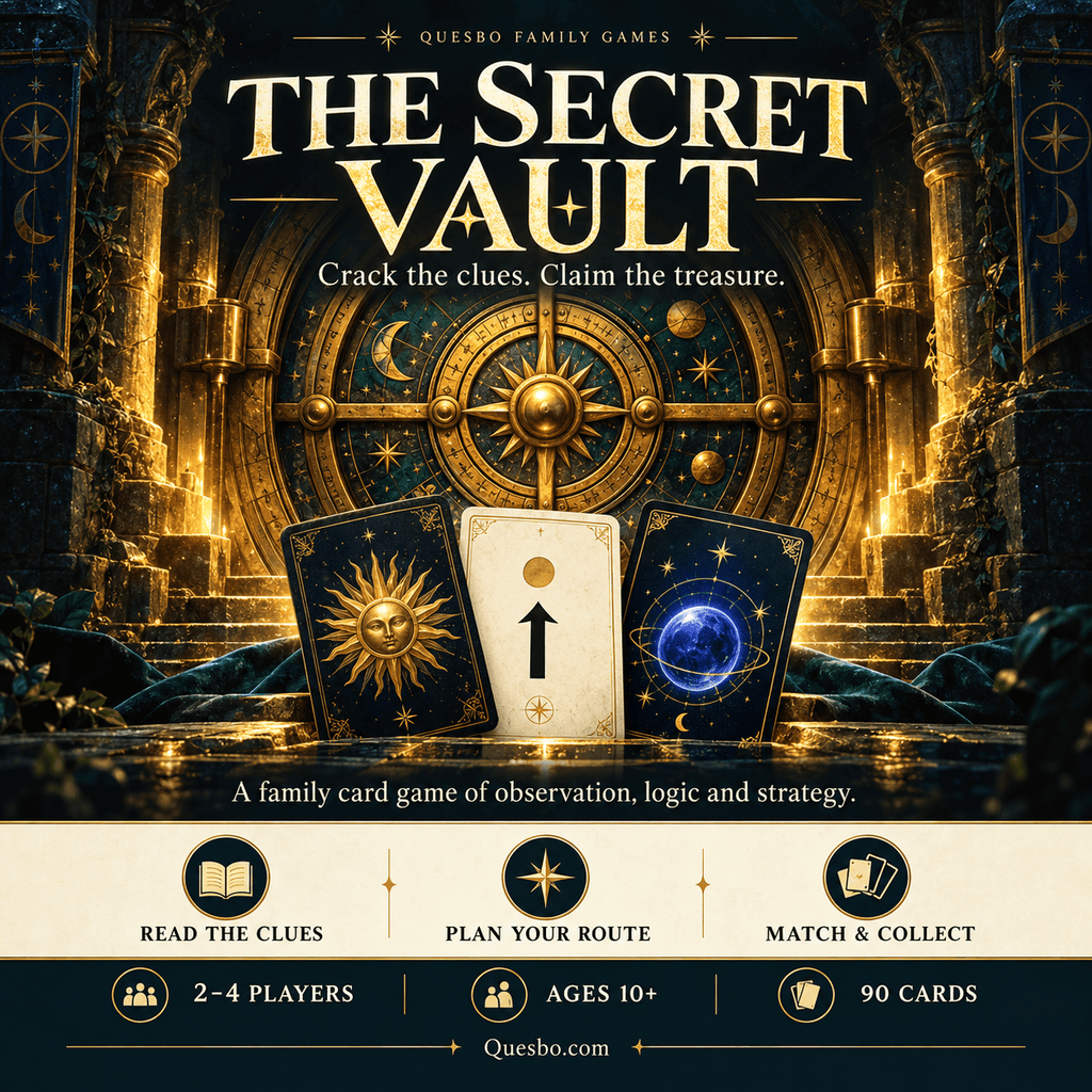The Secret Vault – Family Logic & Strategy Card Game | Ages 10+ - Quesbo