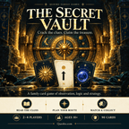 The Secret Vault illustrated overview showing a glowing vault door and cards with a sun, arrow and blue orb.