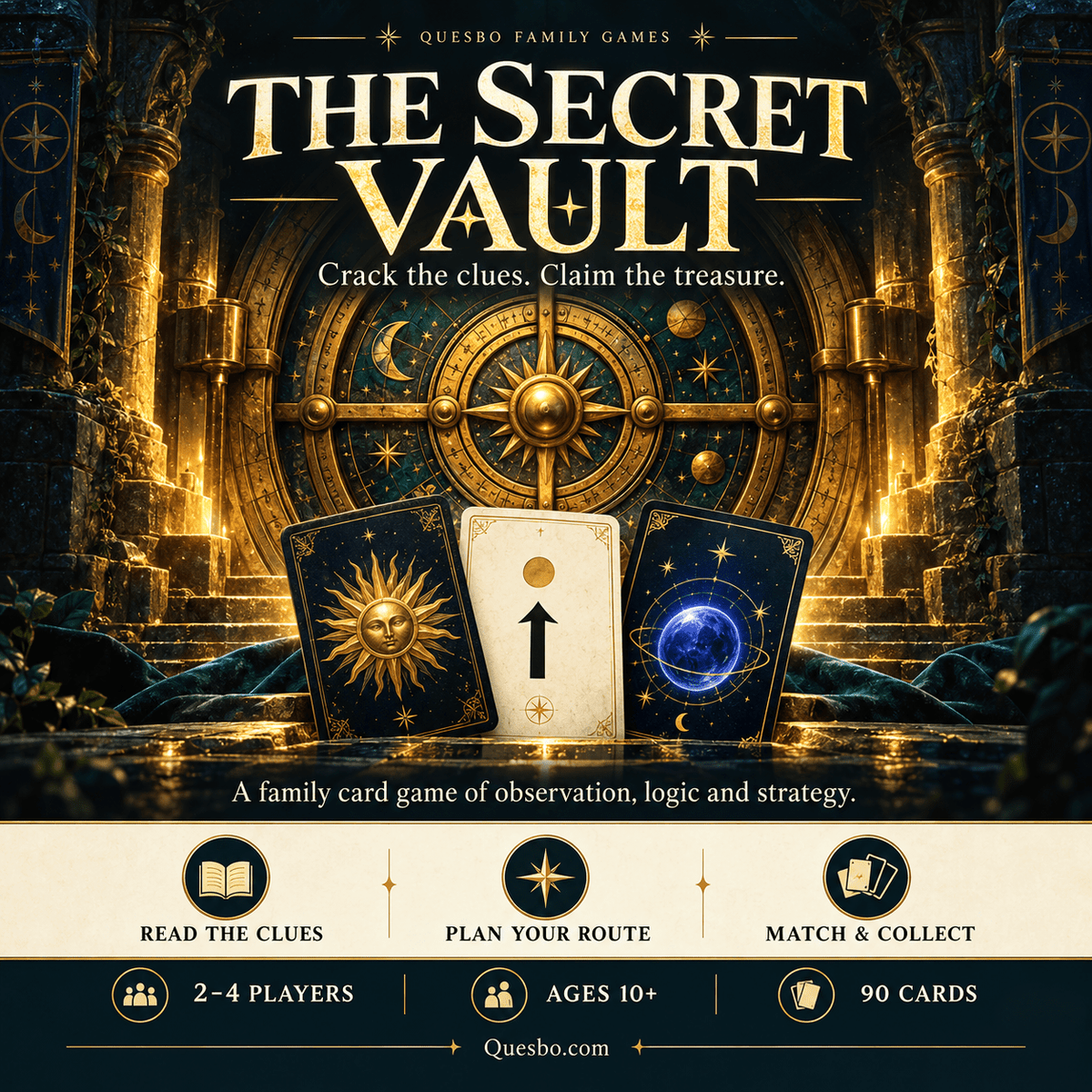 The Secret Vault – Family Logic & Strategy Card Game | Ages 10+ - Quesbo
