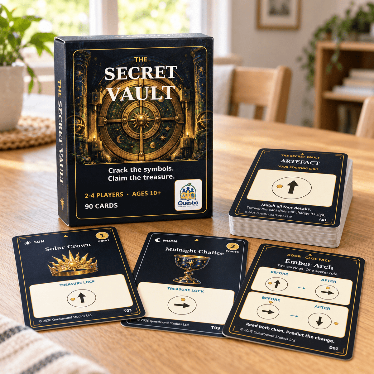 The Secret Vault – Family Logic & Strategy Card Game | Ages 10+ - Quesbo