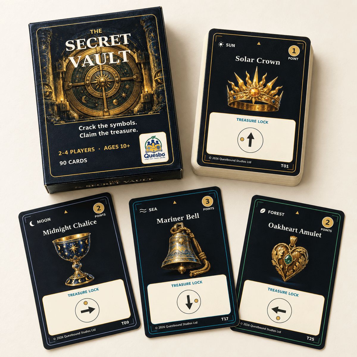 The Secret Vault – Family Logic & Strategy Card Game | Ages 10+ - Quesbo