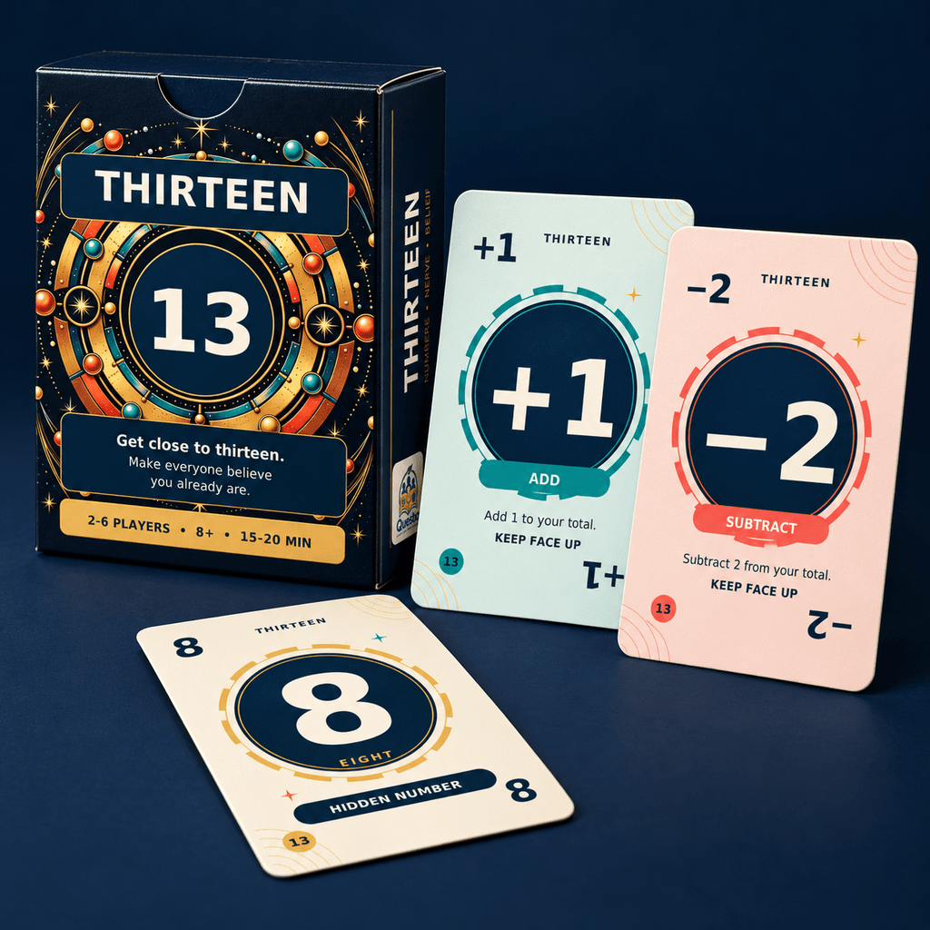 THIRTEEN – Family Strategy & Bluffing Card Game | Ages 8+ - Quesbo