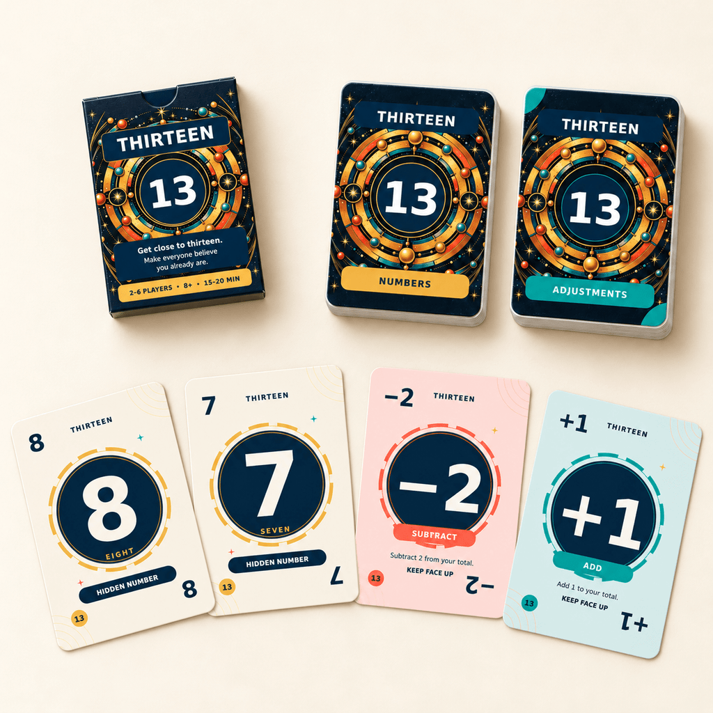 THIRTEEN – Family Strategy & Bluffing Card Game | Ages 8+ - Quesbo