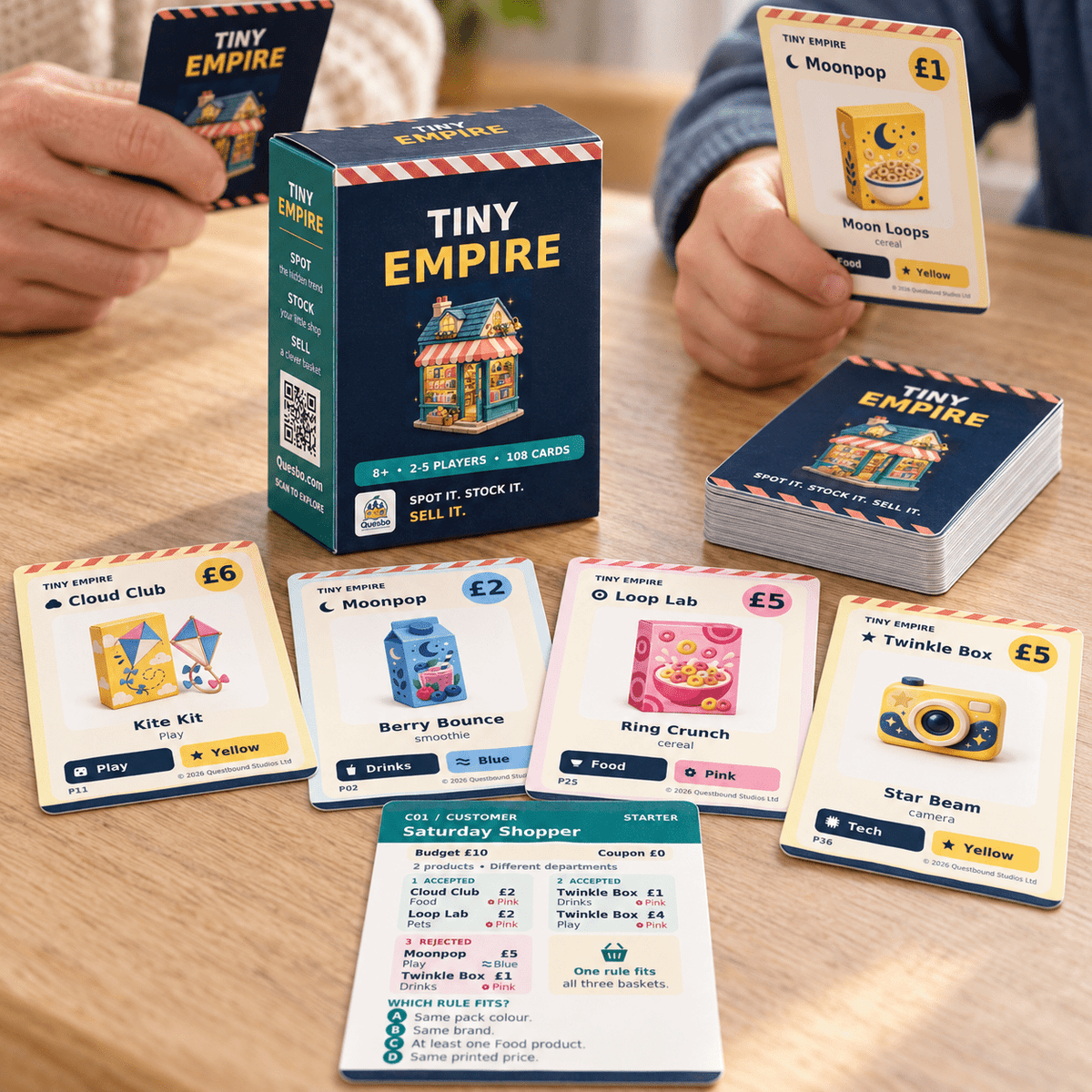 Tiny Empire – Family Deduction & Quick Maths Card Game | Ages 8+ - Quesbo