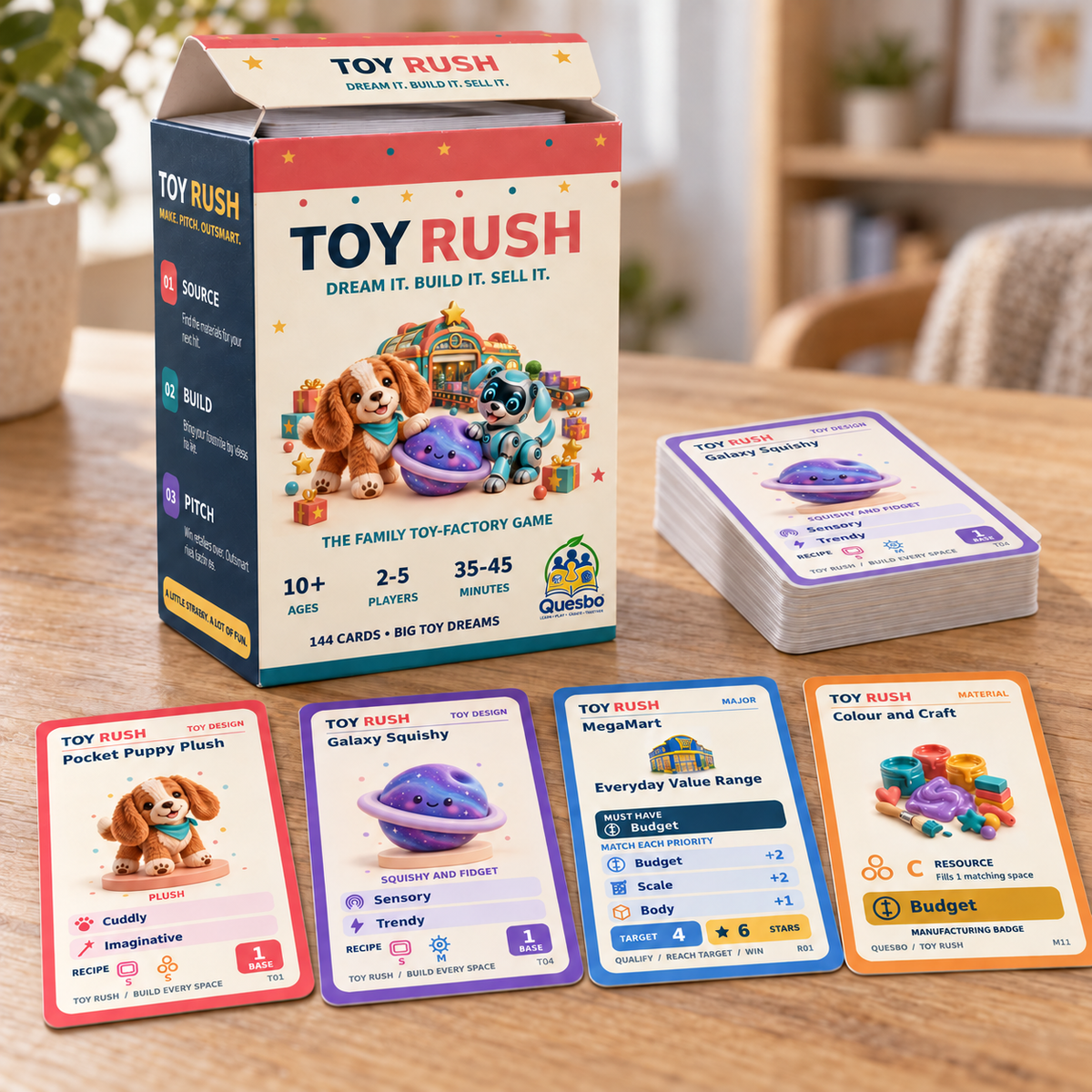 TOY RUSH – Family Strategy Card Game for Ages 10+ - Quesbo