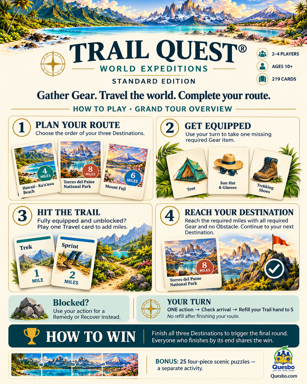 Trail Quest®: World Expeditions – Standard Edition | Ages 10+ - Quesbo