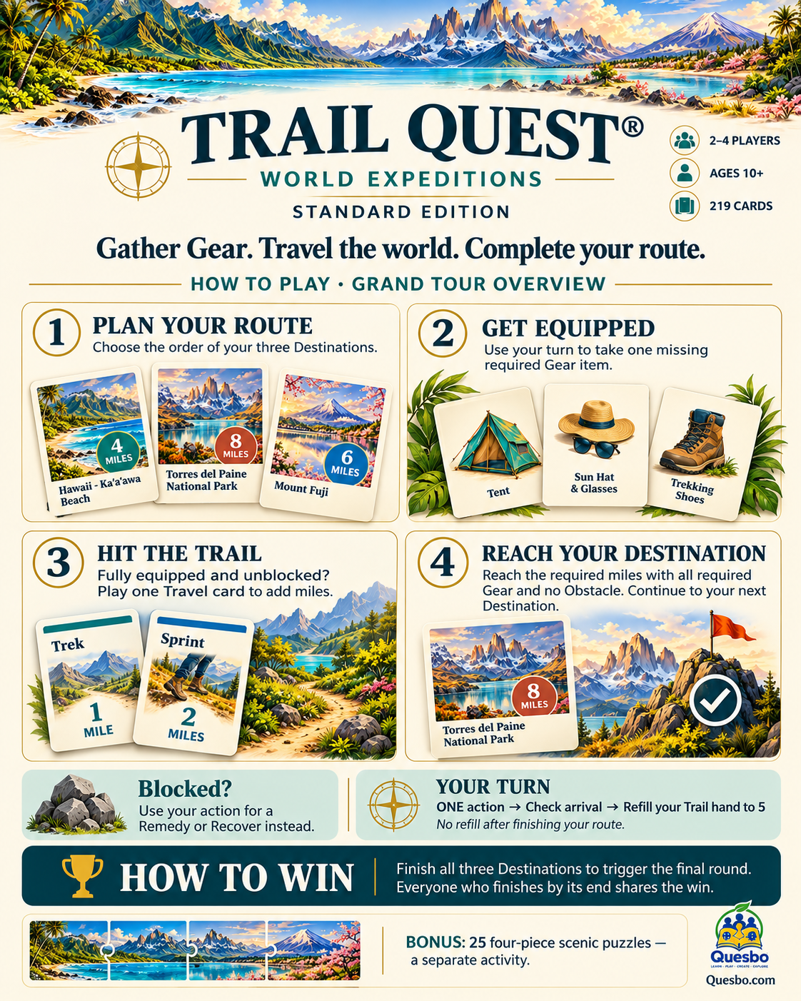 Trail Quest®: World Expeditions – Standard Edition | Ages 10+ - Quesbo