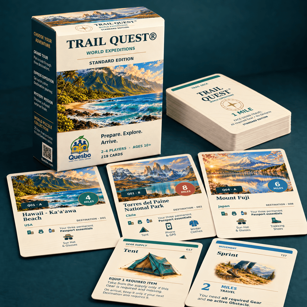 Trail Quest®: World Expeditions – Standard Edition | Ages 10+ - Quesbo