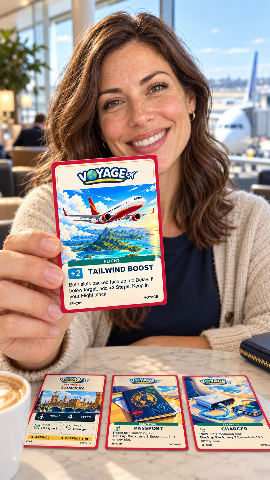 VOYAGE™ Inflight Edition – Travel Card Game for 1–2 Players | Ages 10+ - Quesbo