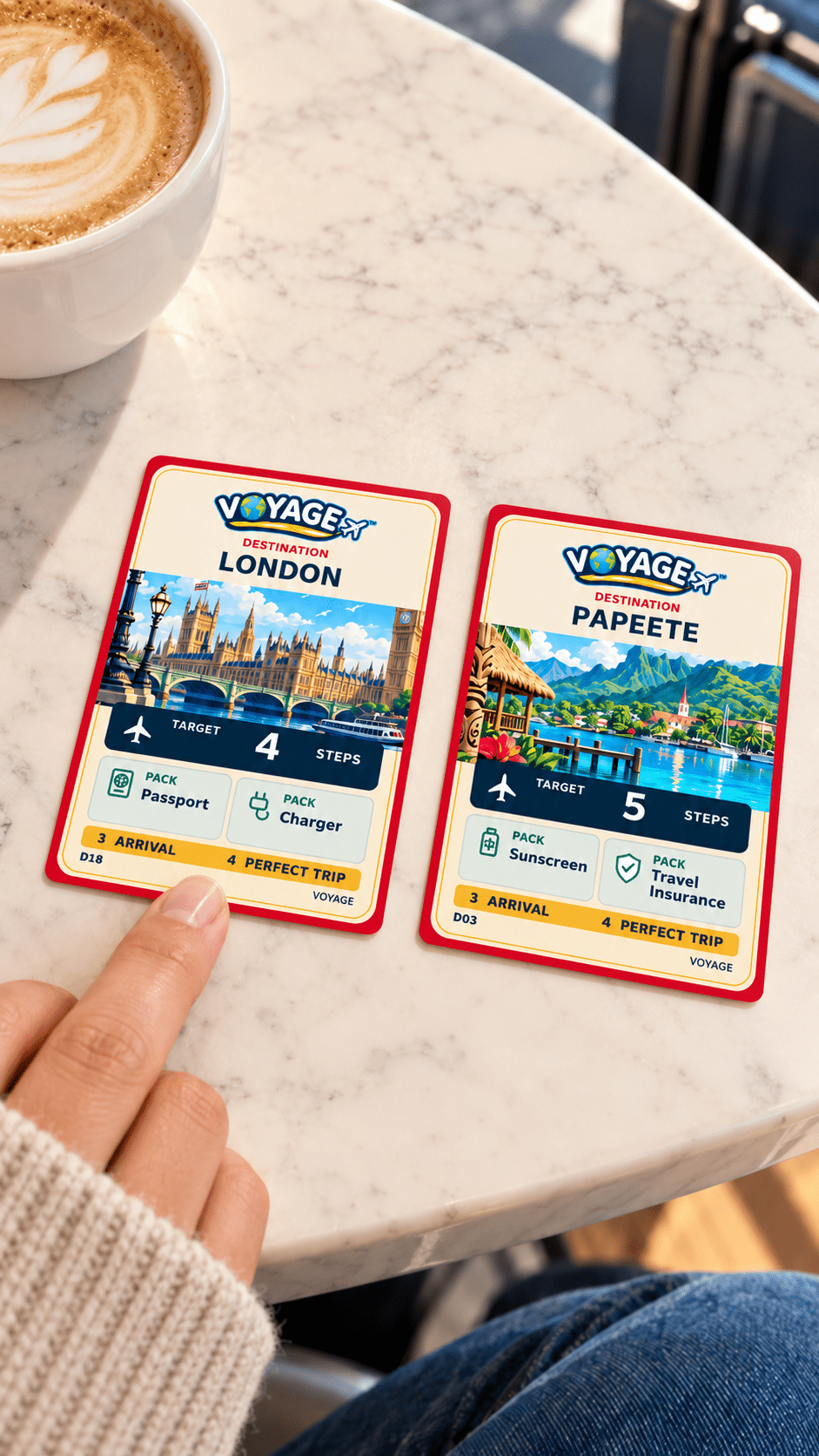 VOYAGE™ Inflight Edition – Travel Card Game for 1–2 Players | Ages 10+ - Quesbo