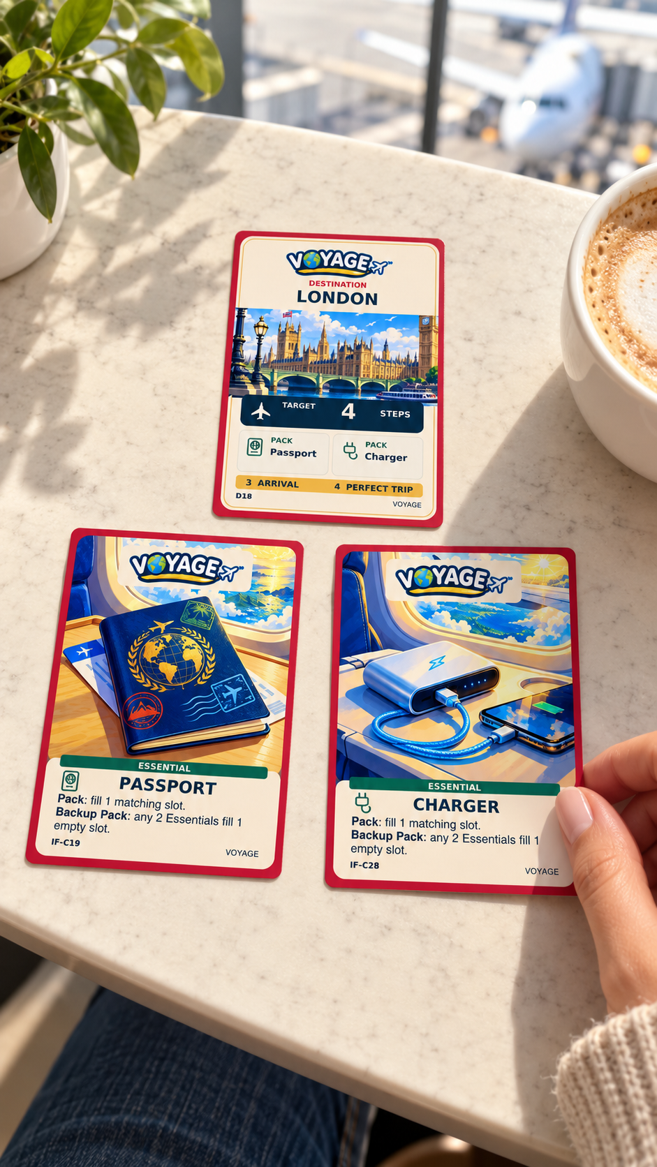 VOYAGE™ Inflight Edition – Travel Card Game for 1–2 Players | Ages 10+ - Quesbo