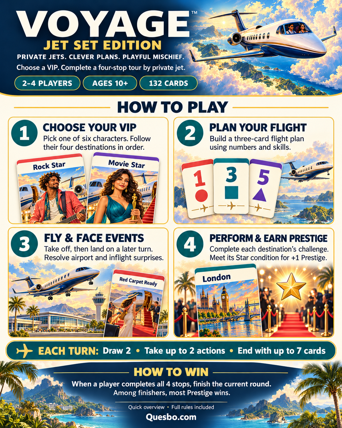 VOYAGE™ Jet Set Edition – Private Jet Strategy Card Game | Ages 10+ - Quesbo