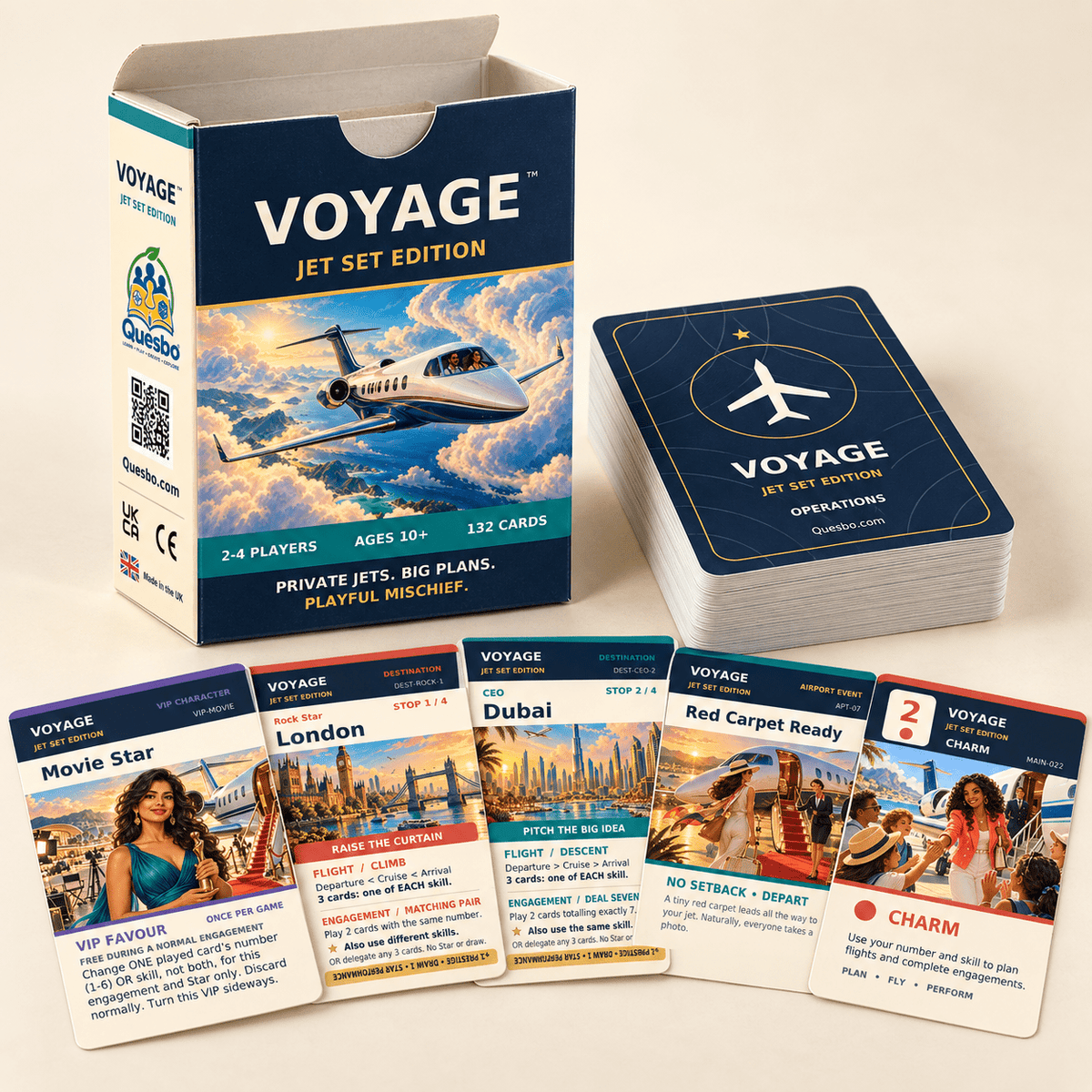 VOYAGE™ Jet Set Edition – Private Jet Strategy Card Game | Ages 10+ - Quesbo