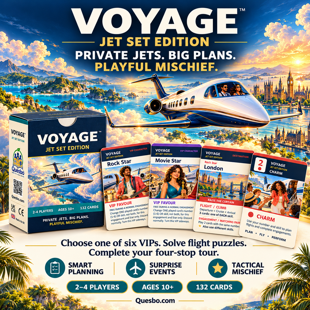 VOYAGE™ Jet Set Edition – Private Jet Strategy Card Game | Ages 10+ - Quesbo