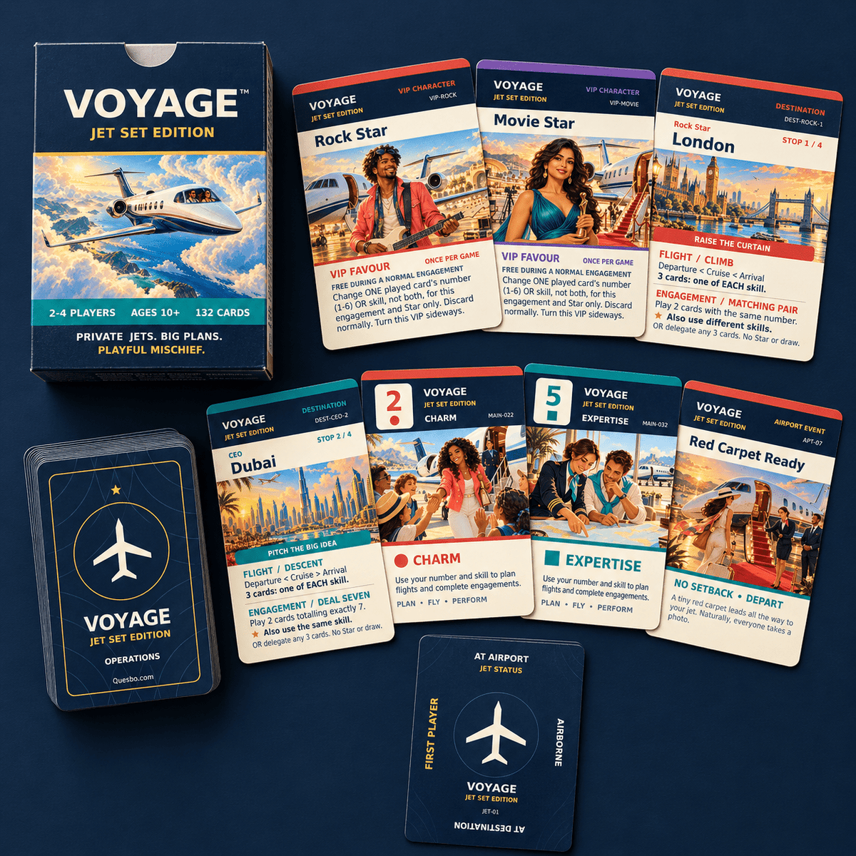 VOYAGE™ Jet Set Edition – Private Jet Strategy Card Game | Ages 10+ - Quesbo