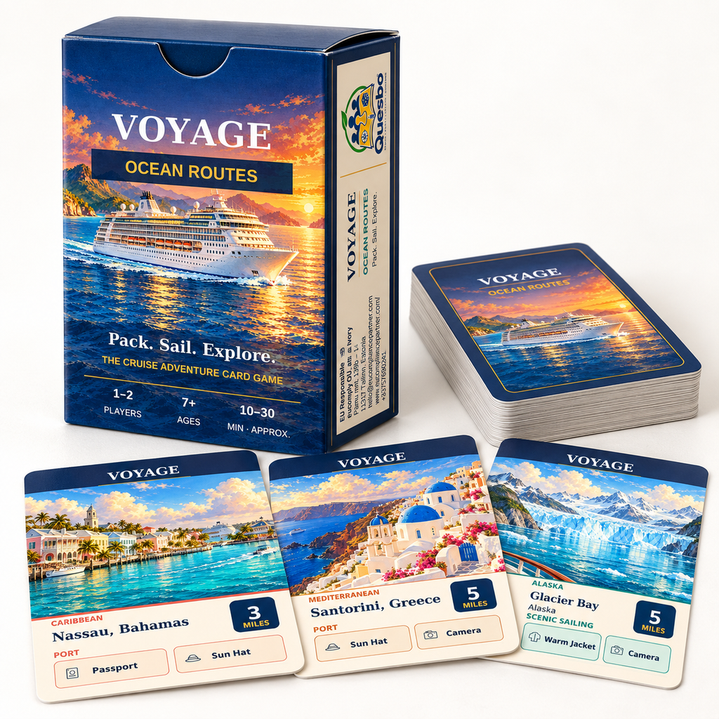 VOYAGE™: Ocean Routes – Cruise Adventure Card Game | Ages 7+ - Quesbo