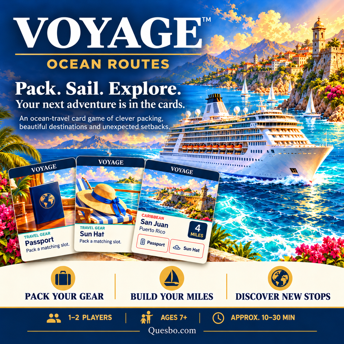 VOYAGE™: Ocean Routes – Cruise Adventure Card Game | Ages 7+ - Quesbo