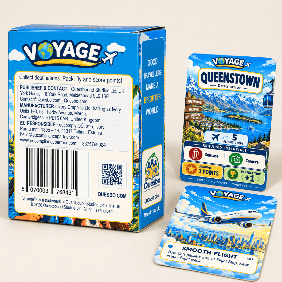Voyage™ (Standard Edition) – Travel Card Game for Kids, Teens & Families | Ages 8+ - Quesbo