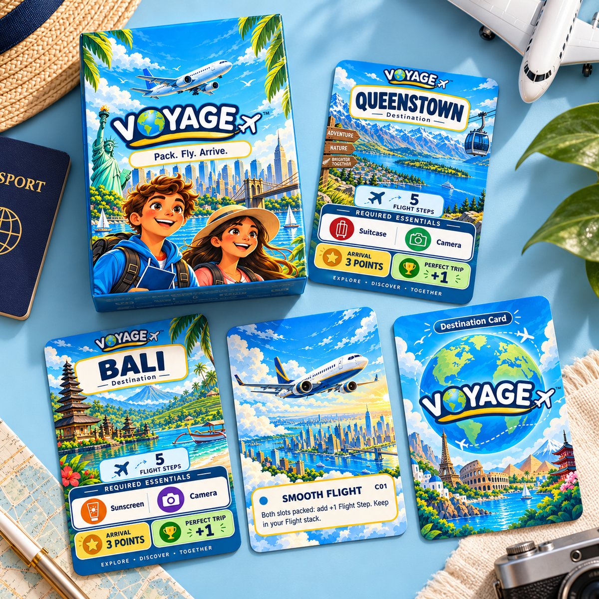 Voyage™ (Standard Edition) – Travel Card Game for Kids, Teens & Families | Ages 8+ - Quesbo