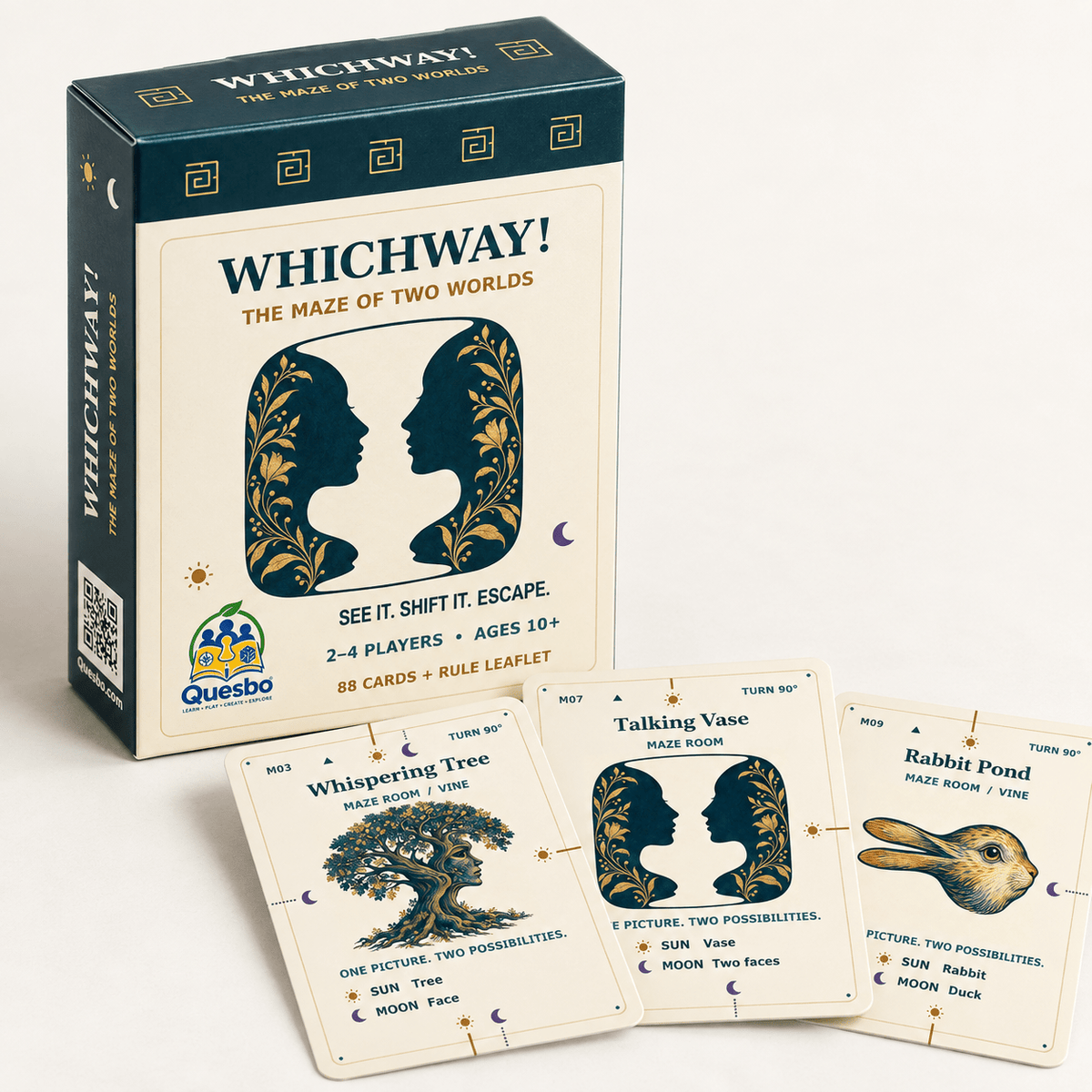 WHICHWAY! – The Maze of Two Worlds | Family Strategy Card Game | Ages 10+ - Quesbo
