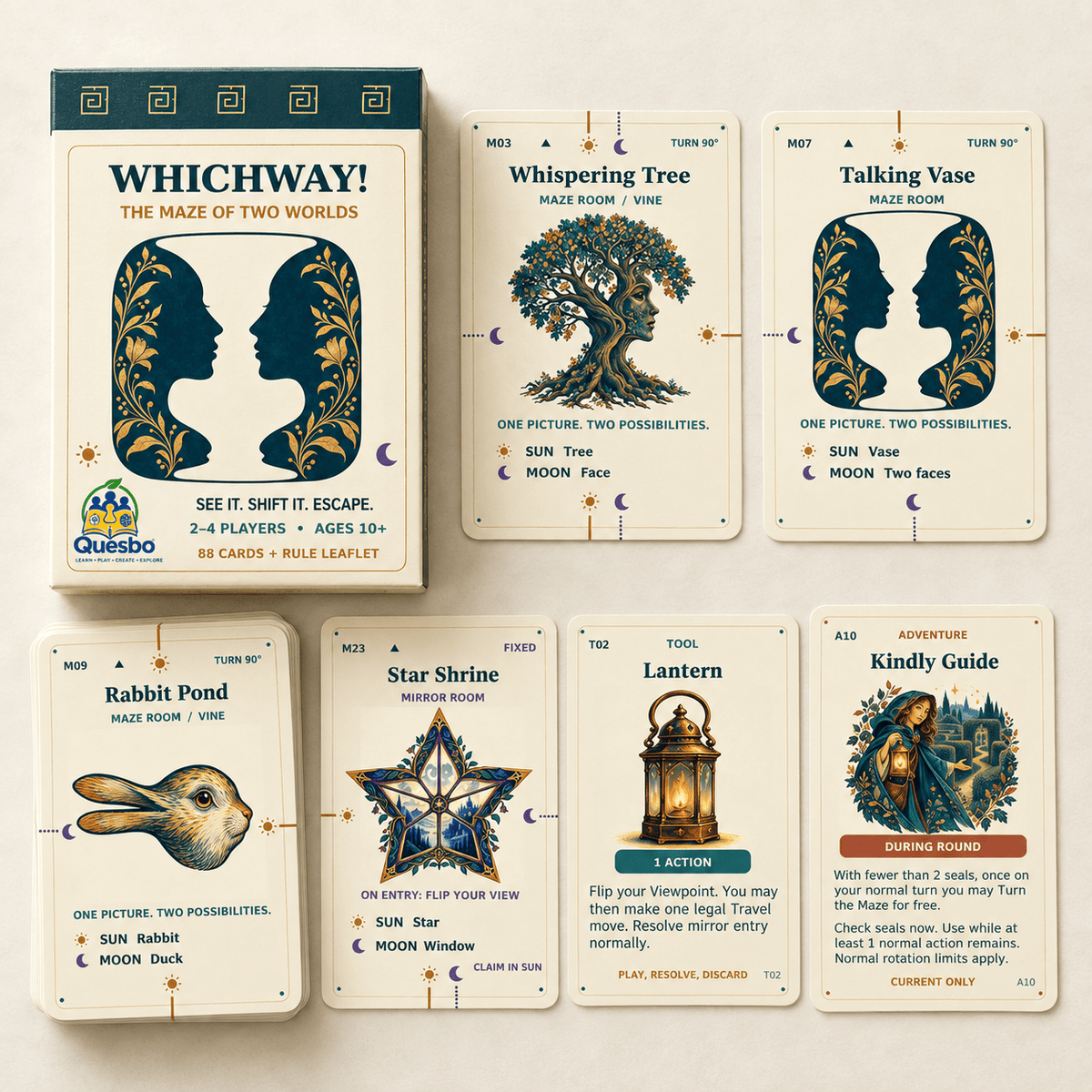 WHICHWAY! – The Maze of Two Worlds | Family Strategy Card Game | Ages 10+ - Quesbo