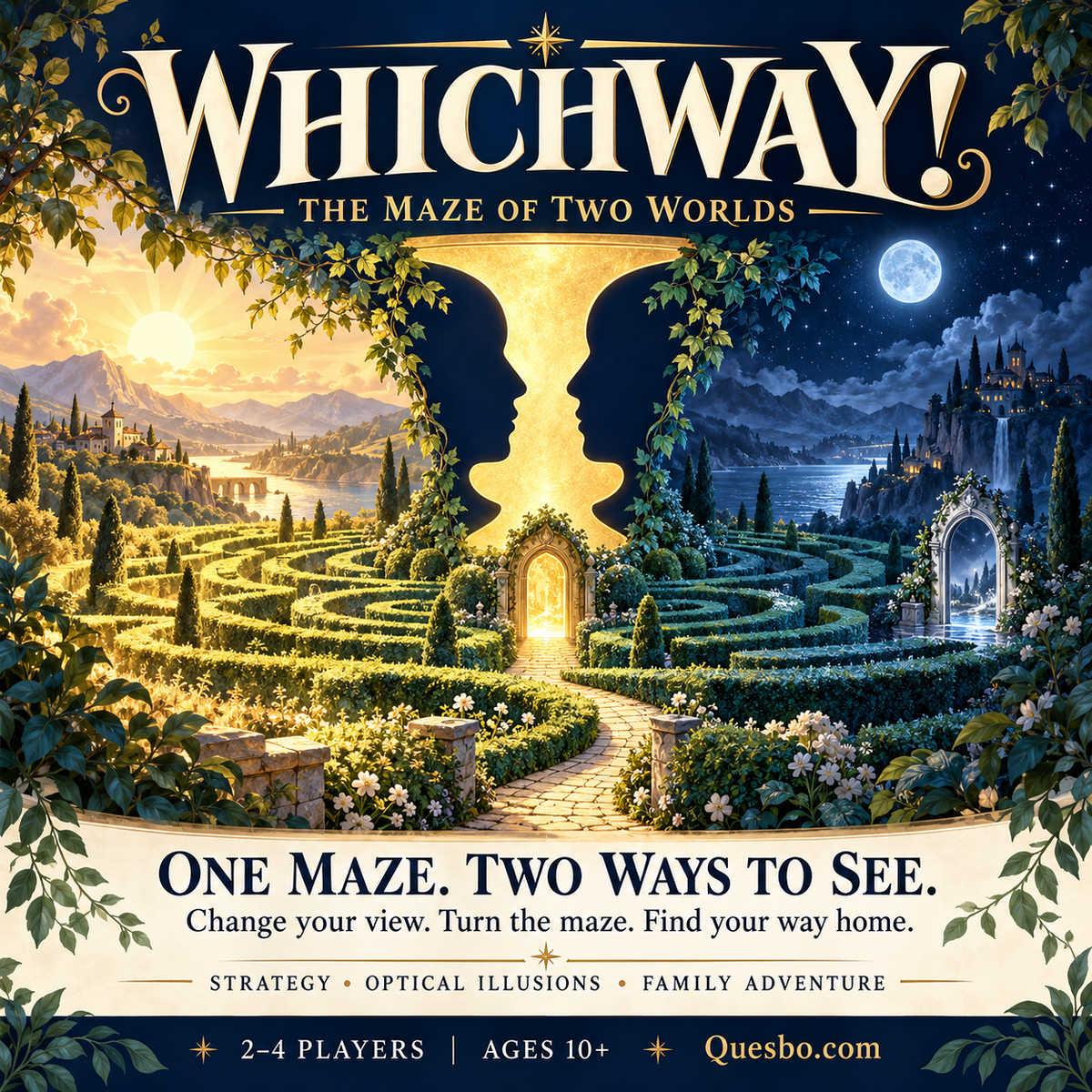 WHICHWAY! – The Maze of Two Worlds | Family Strategy Card Game | Ages 10+ - Quesbo