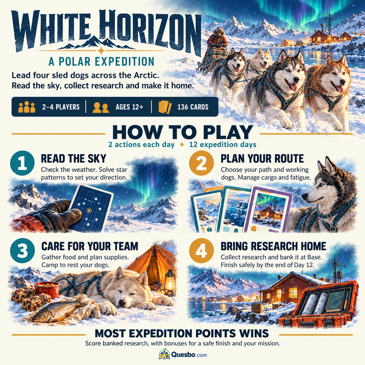 White Horizon – A Polar Expedition Strategy Card Game | Ages 12+ - Quesbo