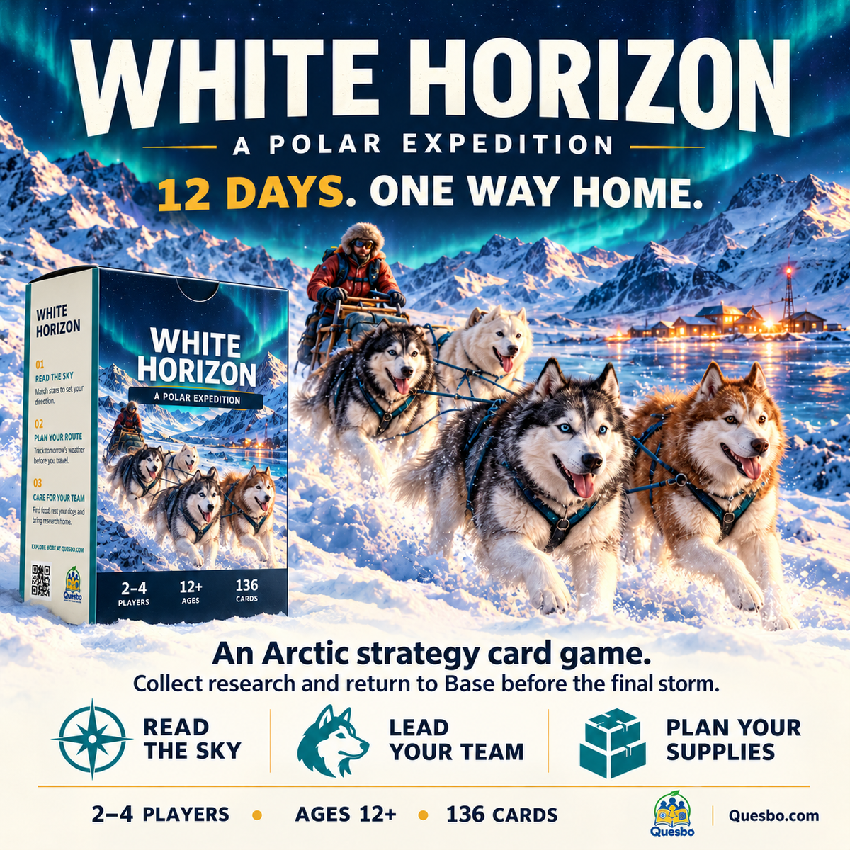 White Horizon – A Polar Expedition Strategy Card Game | Ages 12+ - Quesbo